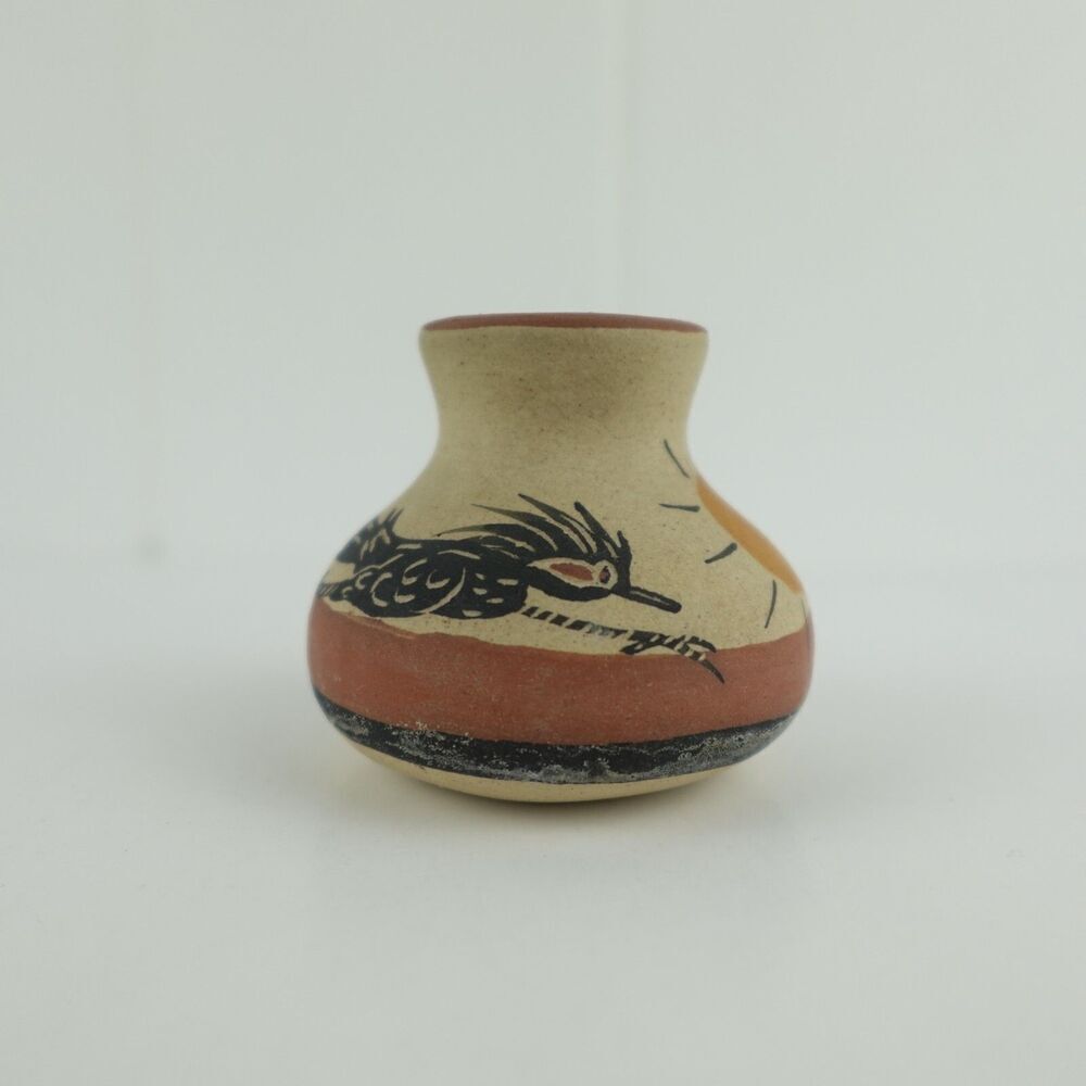 Betty Selby Pottery Hand Painted Small Southwestern Vase 1.75" High